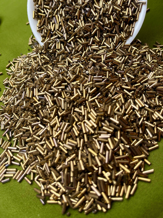 Crystal Spacer Beads (Golden) in Glass for Garments and Sewing