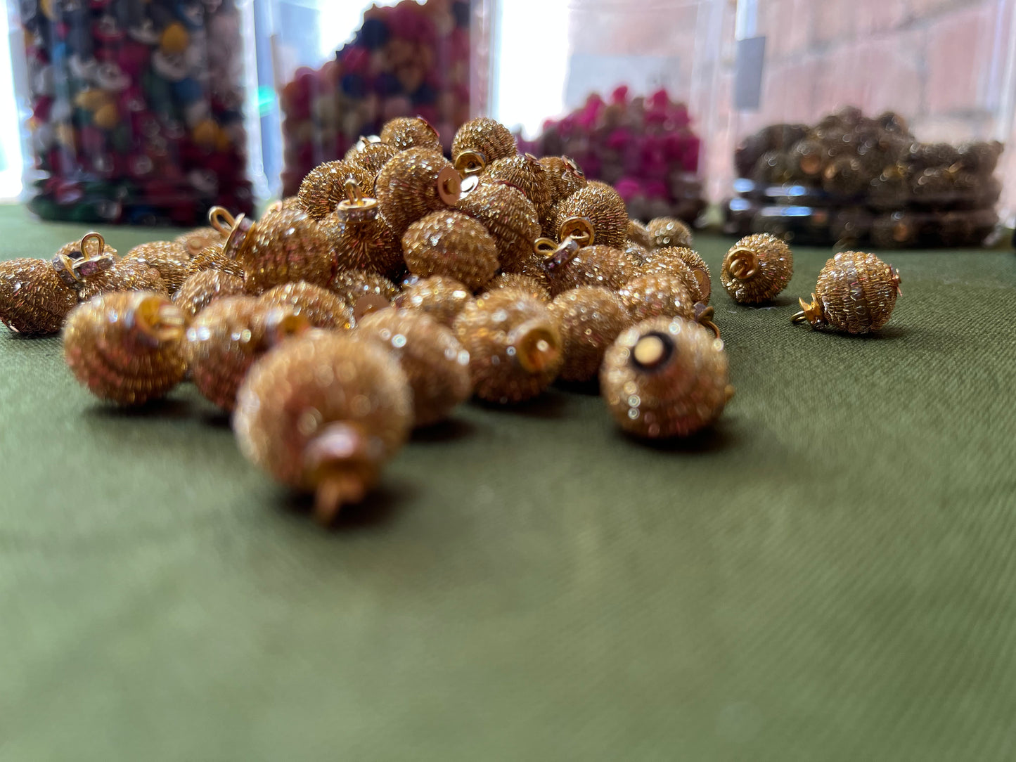 Golden Brown Qora Tassels Embroidered (8mm)