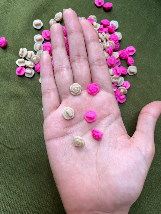 Matt Rose Flower Buttons