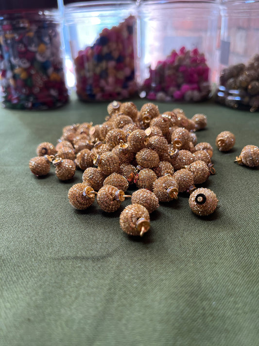 Golden Brown Qora Tassels Embroidered (8mm)