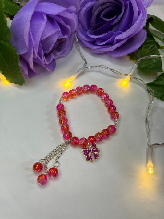 Butterfly Crystal Glass Bracelet, Chinese Style Jade Bead Bracelet, Super Fairy Butterfly Broken Bead Bracelet