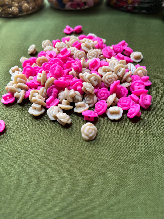 Matt Rose Flower Buttons
