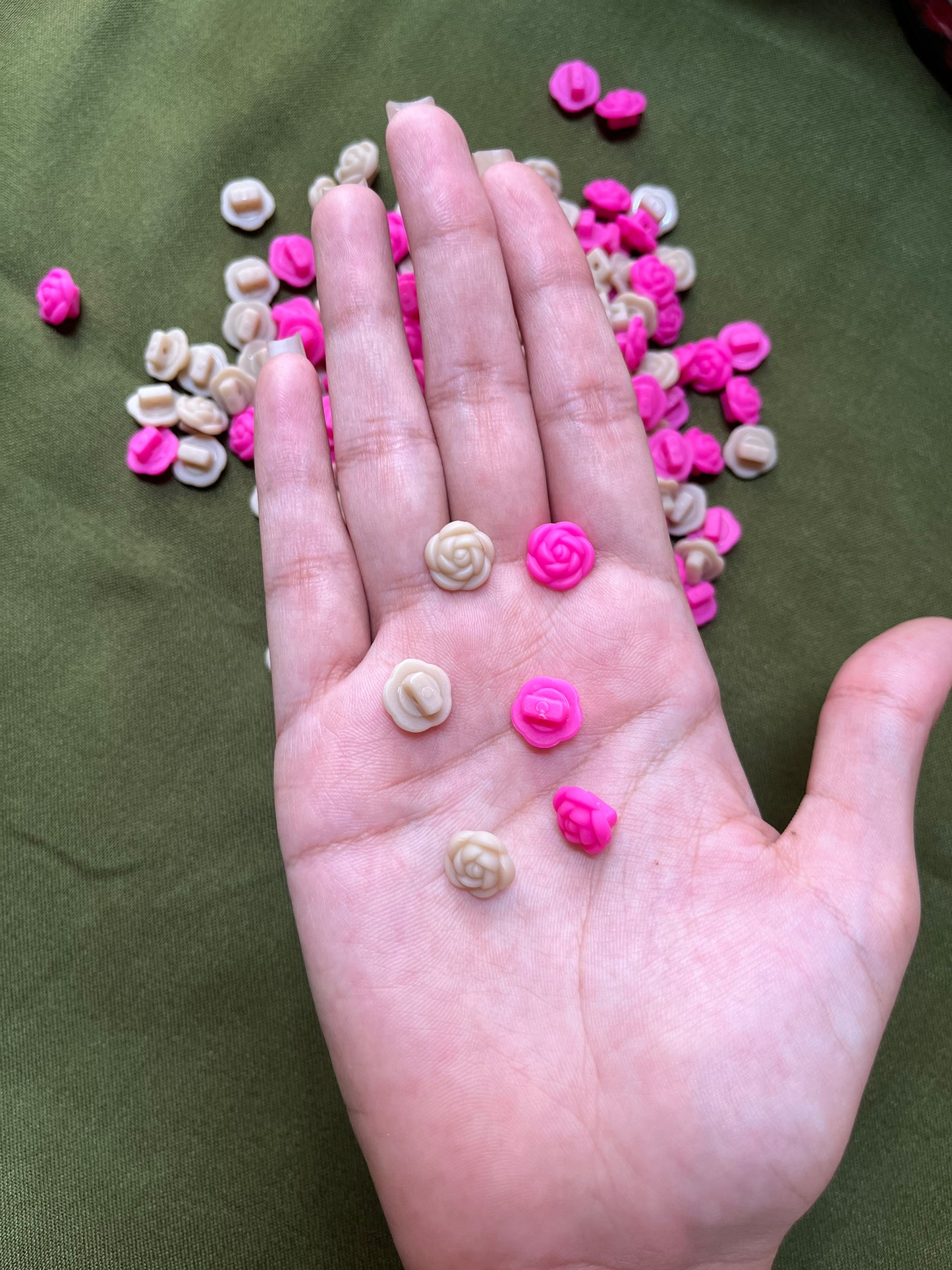 Matt Rose Flower Buttons