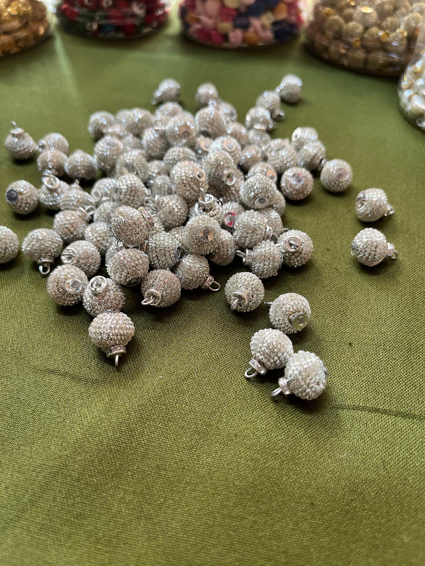 Silver Qora Tassels with Silver Ring