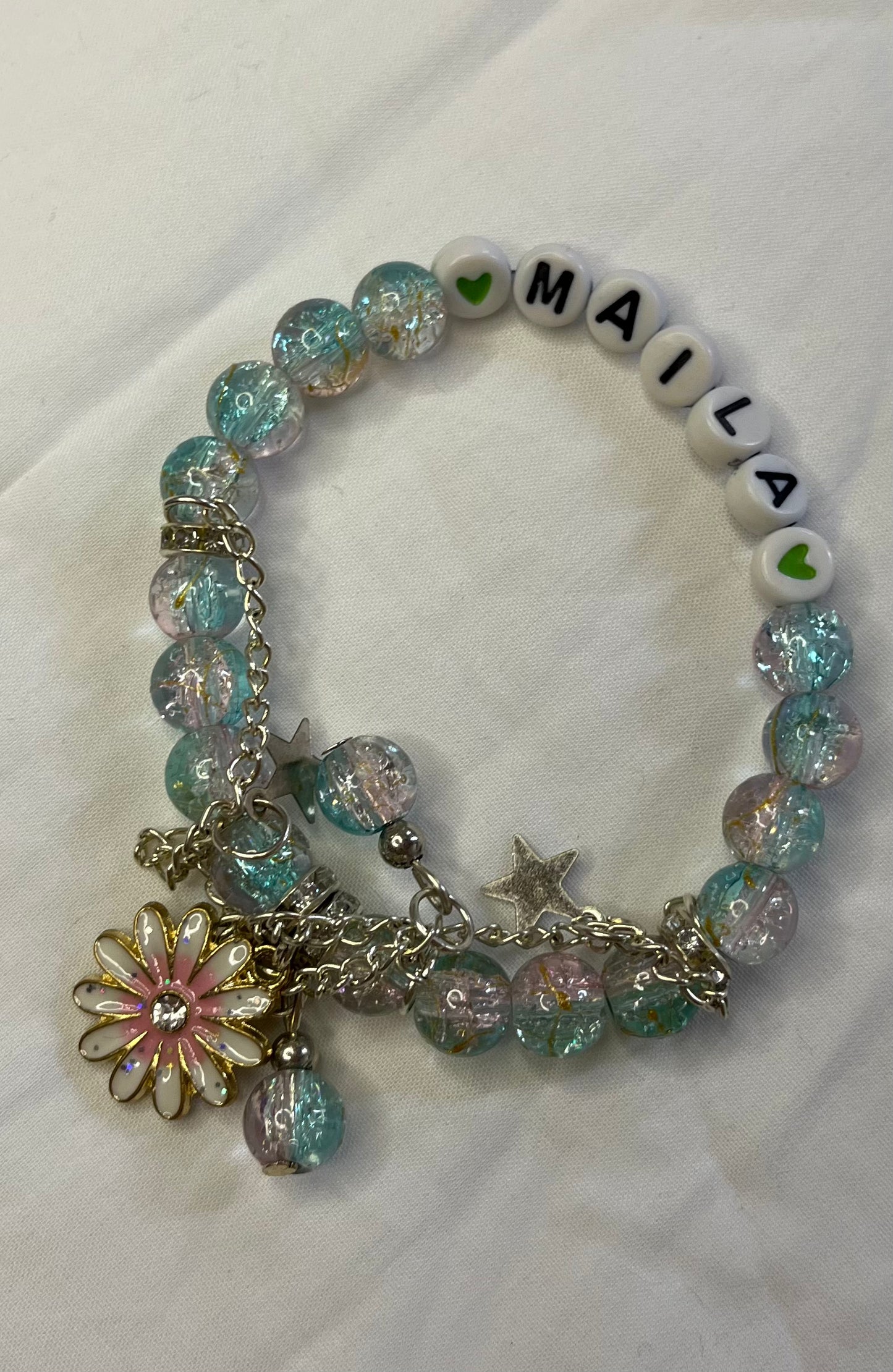 Personalized Wedding Party Beaded Pearl Bracelet | Bride, Mrs, Maid of Honor, Bridesmaid Bracelet