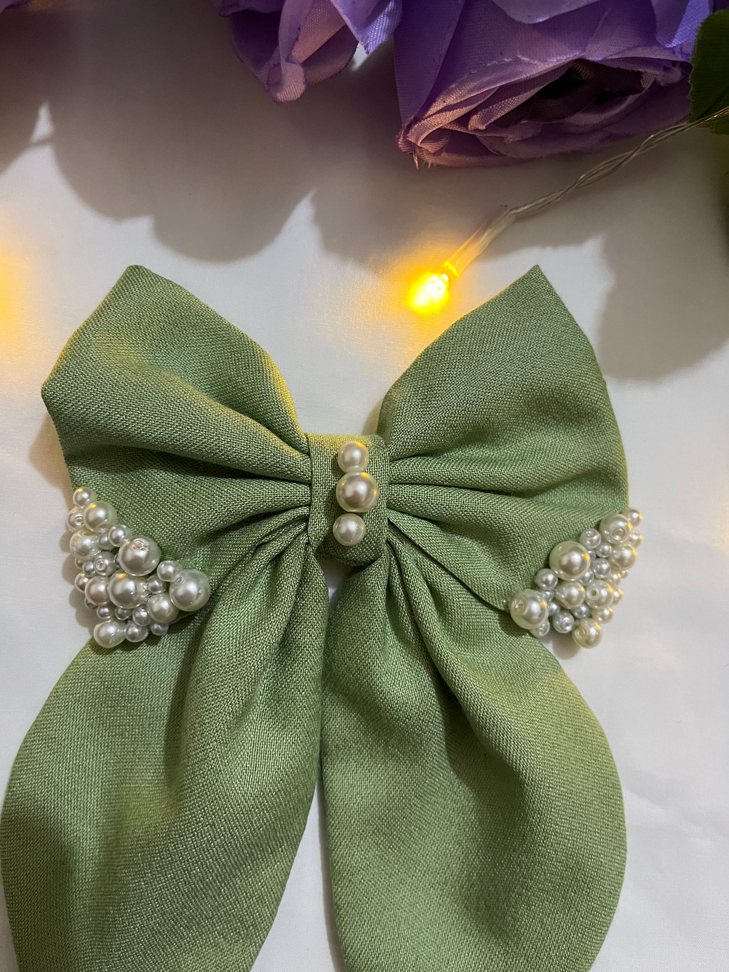 Naqab's Blush Long Tail Hair Bow Clip