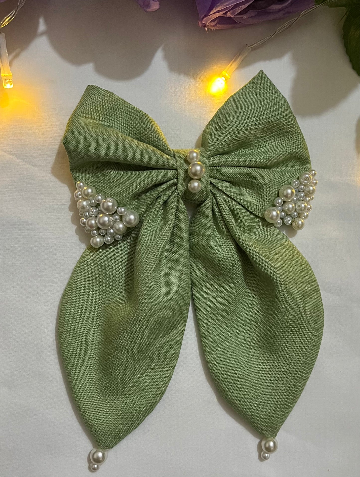 Naqab's Blush Long Tail Hair Bow Clip