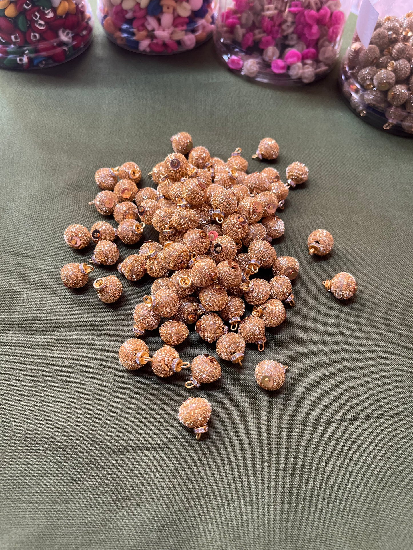 Golden Brown Qora Tassels Embroidered (8mm)
